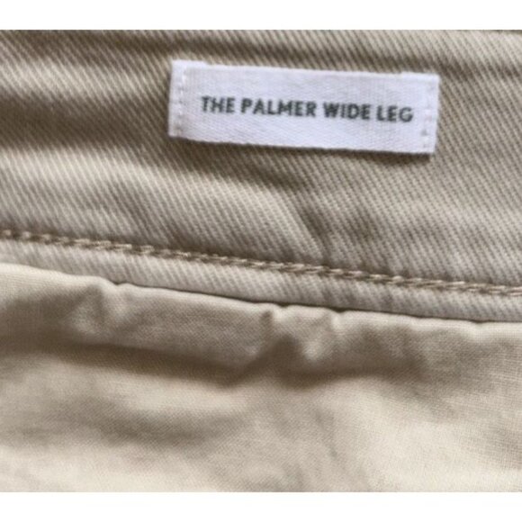 LOFT The Palmer Wide Leg Khaki Pants Cream Women's Size 12 High Rise Stretchy - Picture 6 of 11